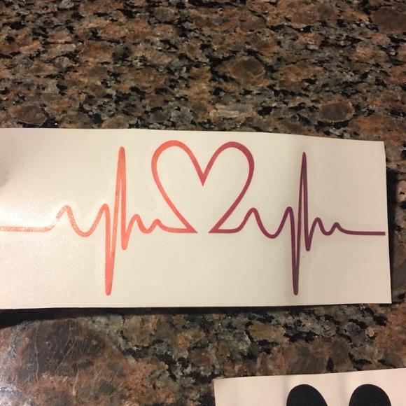 💕 Opal Holographic vinyl decals heartbeat - Picture 2 of 6